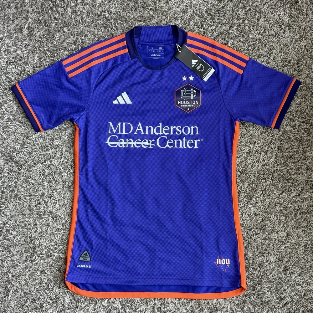 Adidas Houston Dynamo FC Authentic Jersey Mens Small Purple Orange 24/25 MLS